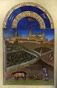 Les trs riches heures du Duc de Berry: Mars (March) wf LIMBOURG brothers